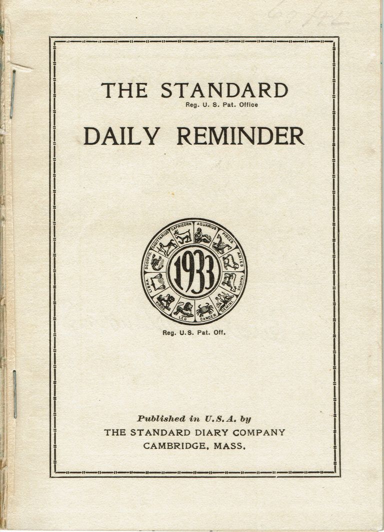         Hartshorn: Stewart Hartshorn Jr. Diary, 1933 picture number 1
   