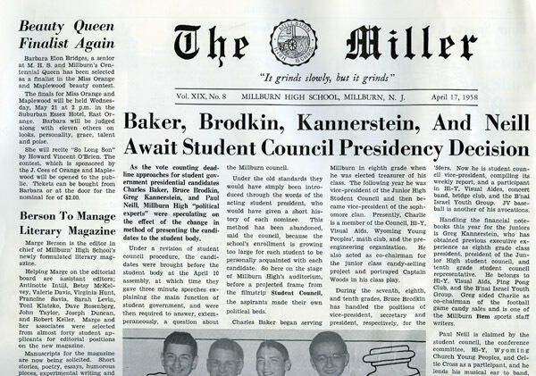          Millburn High School 1957-1960 