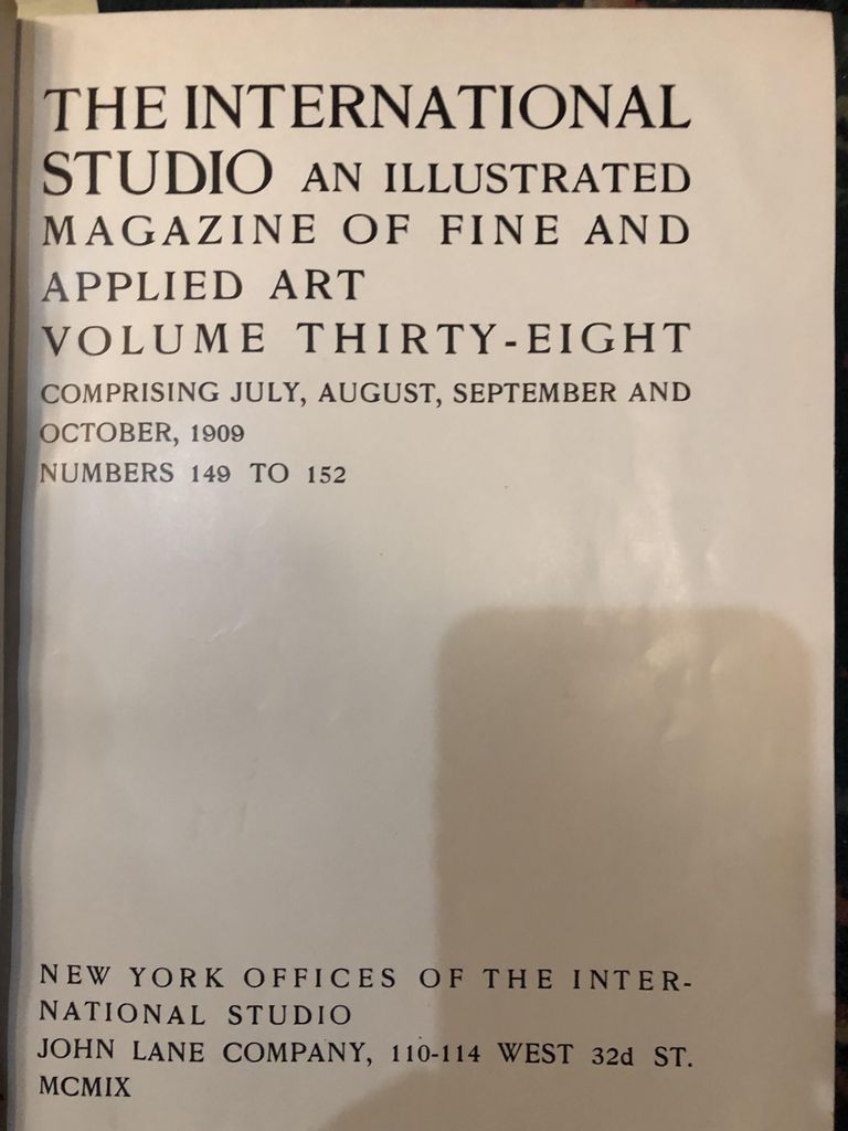          Bound Volume of International Studio; Article on William c. De Lanoy House, Short Hills
   