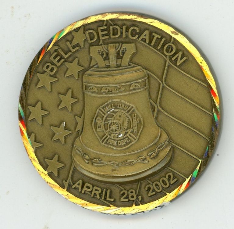          Fire Department: Commemorative 125th Anniversary & Bell Dedication Coin, 2002 picture number 1
   