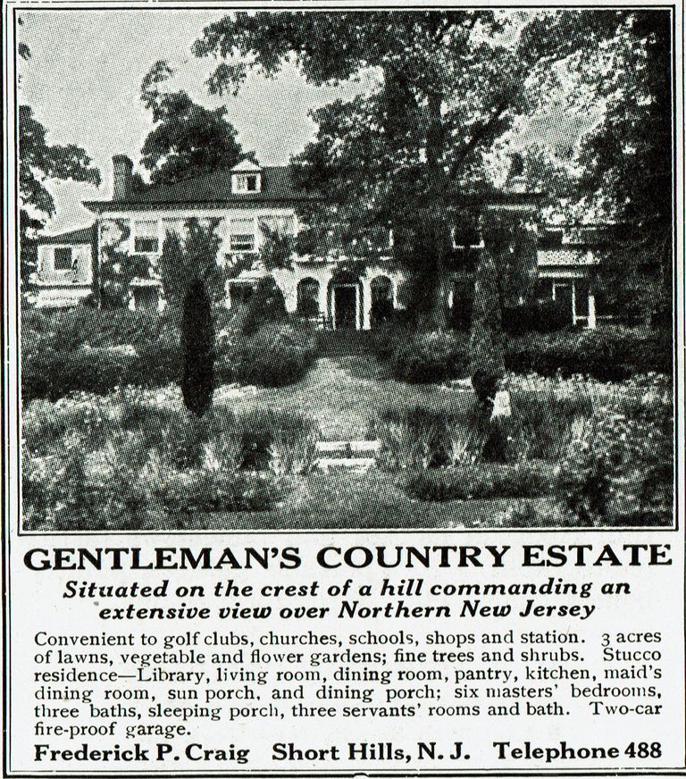          Frederick Craig Real Estate Advertisement for Short Hills home , c. 1923 picture number 1
   