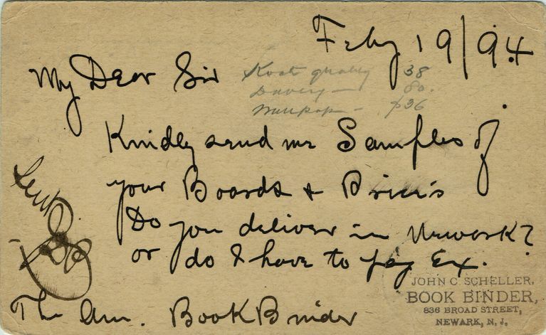          Fandango Mills, Postcard with Inquiry of Prices, February 19, 1894 picture number 1
   
