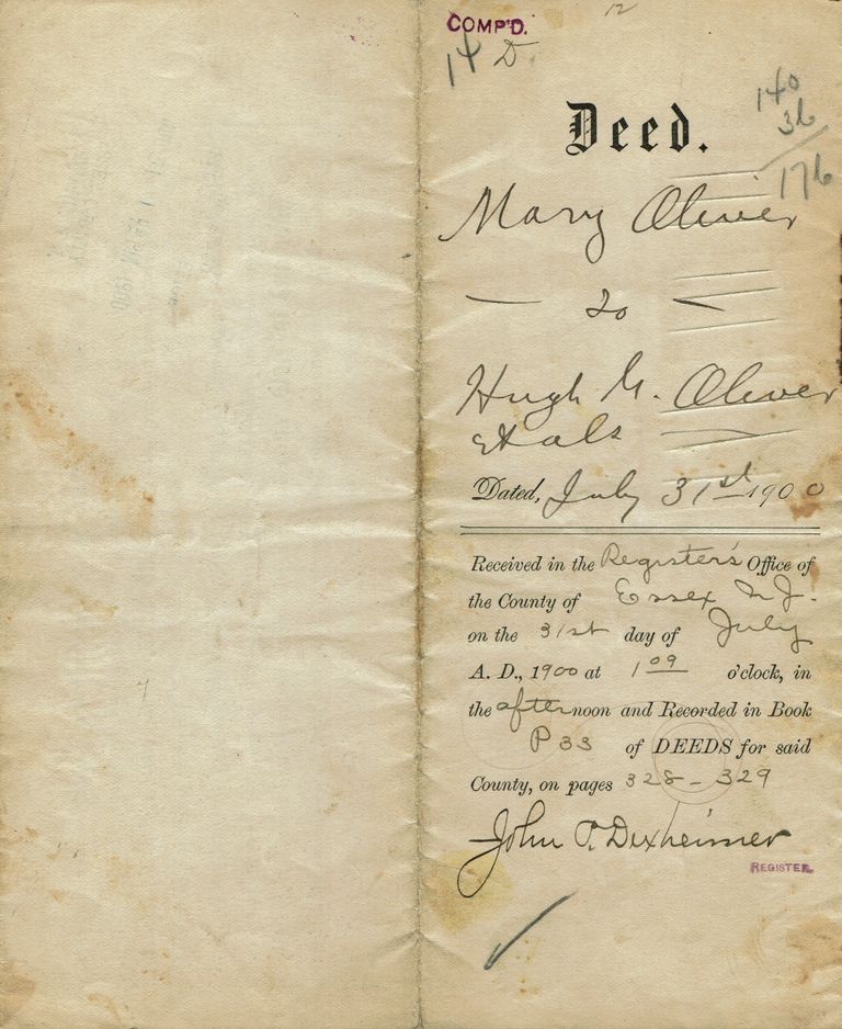          Oliver: Deed to Mary Oliver Property, Church Street, 1900 picture number 1
   