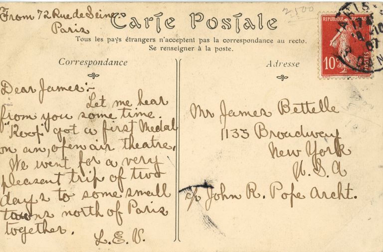          Betelle: James Bettelle (sic) Coucy Castle Postcard, 1907 picture number 1
   