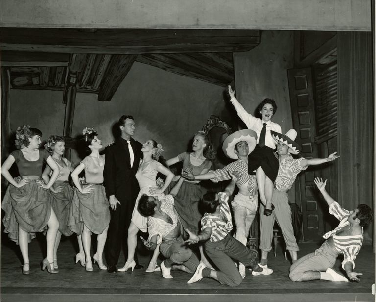          Warde Donovan and Mary O'Fallon are enjoying the dancers in Guys and Dolls, 1966.; Photo by Drew B. Peters Studios.
   