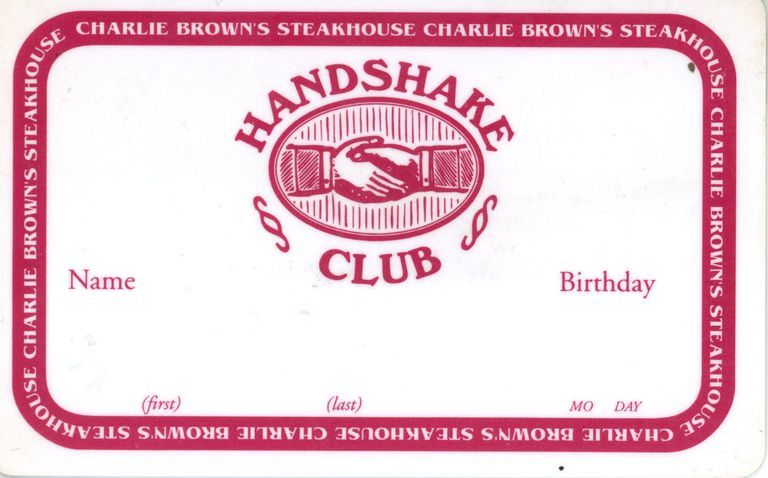          Charlie Brown's Steakhouse: Handshake Club Card picture number 1
   