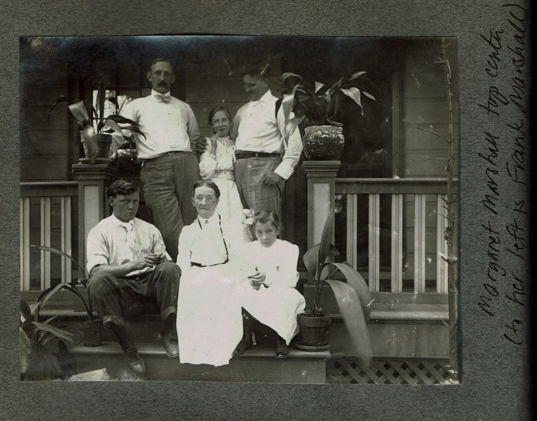          Marshall-Schmidt Album: Frank and Margaret Marshall and Family on Front Porch picture number 1
   