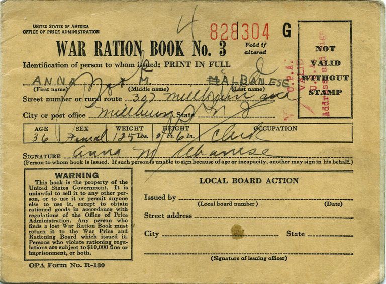          Albanese: Mileage Rationing Record for Anna Albanese, 1944 picture number 1
   