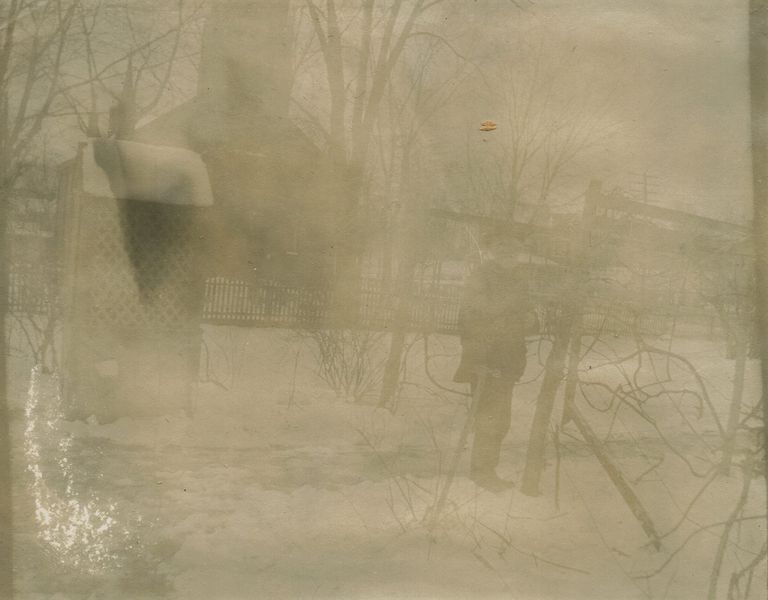          Marshall-Schmidt Album: Man Standing in Backyard in the Snow picture number 1
   