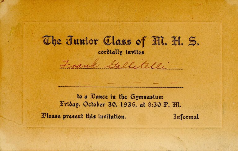          Gallitelli: Millburn High School Junior Class Dance Invitation, 1936 picture number 1
   