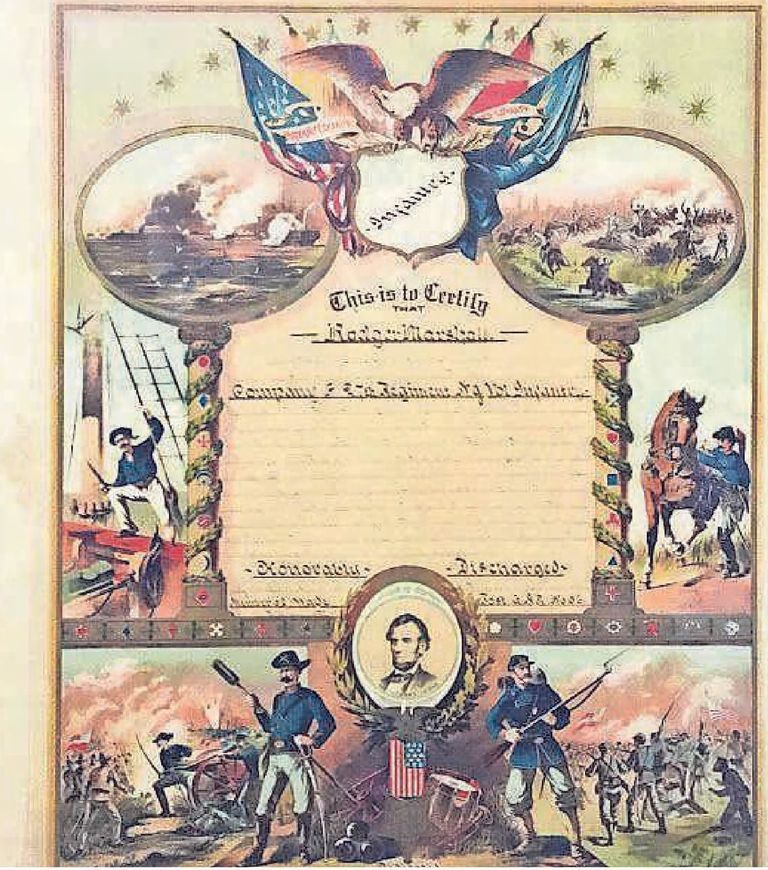          Marshall: G.A.R. Memorial Certificate of Honorable Discharge for Roger Marshall, 1911 picture number 1
   