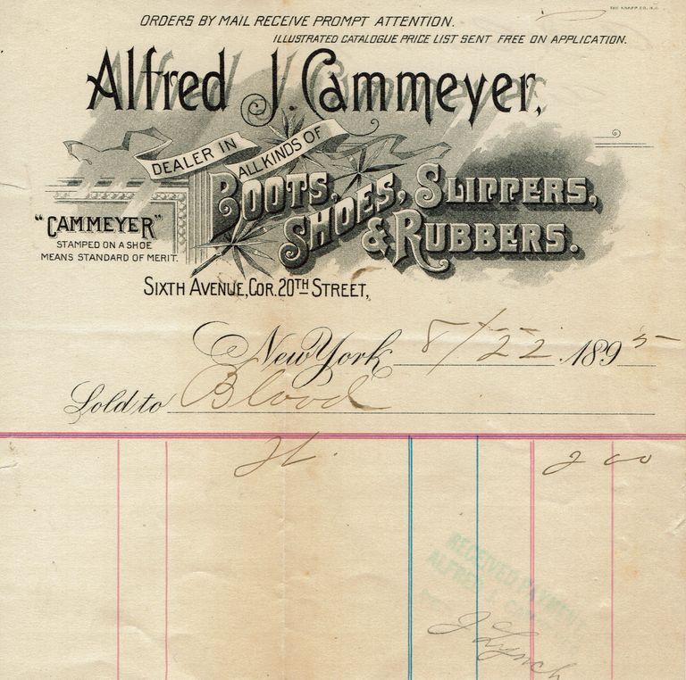         Blood: Clothing and Shoe Receipts, c. 1895 picture number 1
   