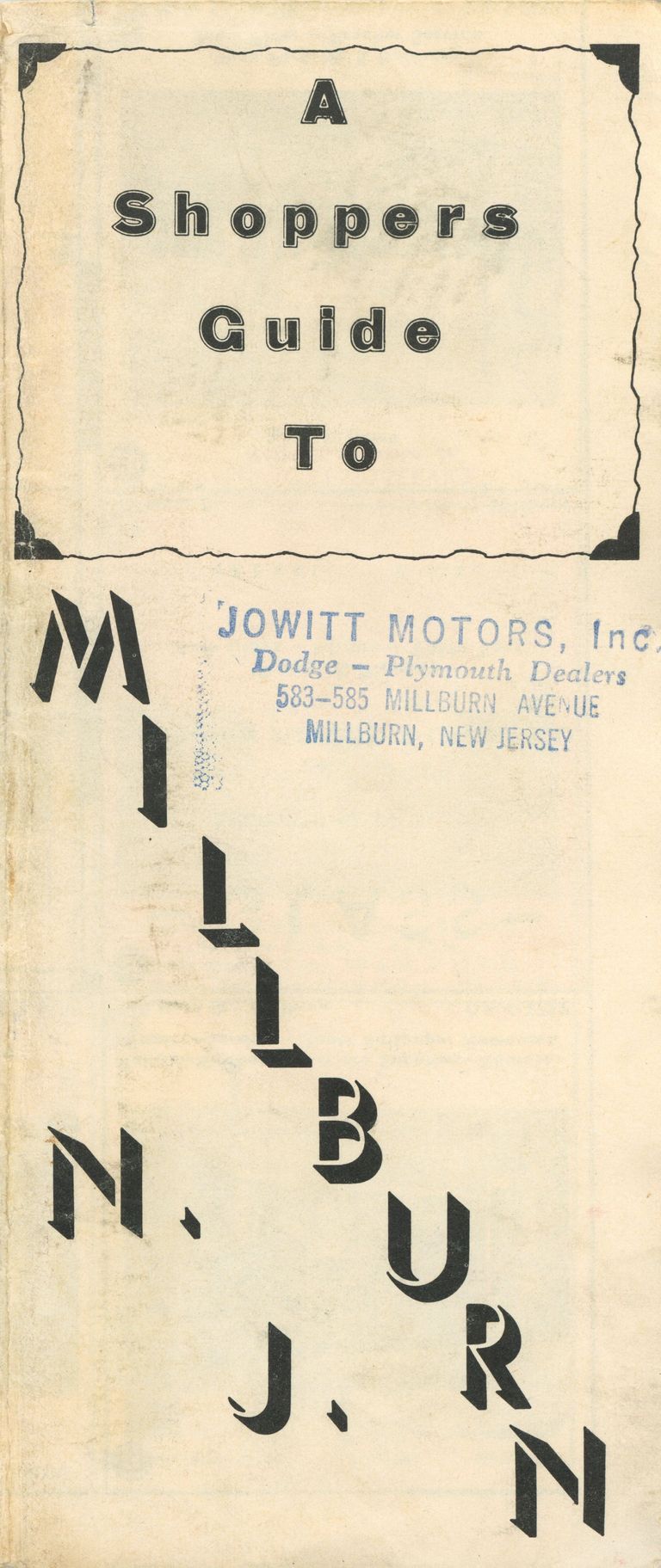          Map: Shoppers Guide to Millburn, N.J., 1955 picture number 1
   