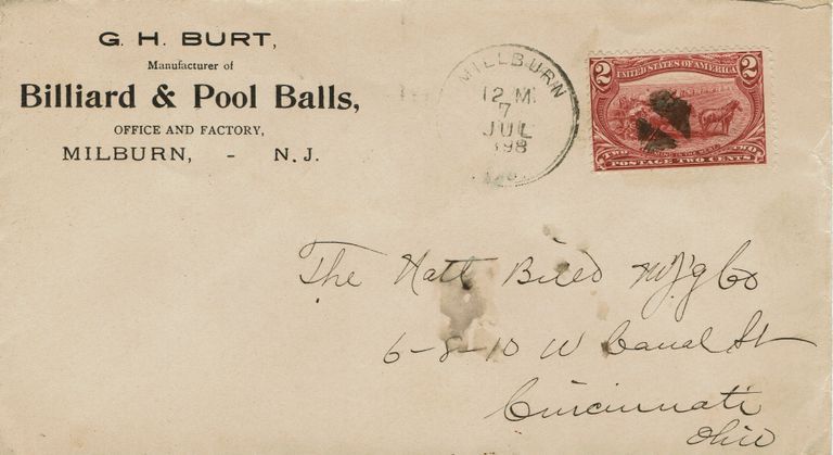          Burt Pool Ball Factory: G.H. Burt Billiard & Pool Balls Envelope, 1898 picture number 1
   