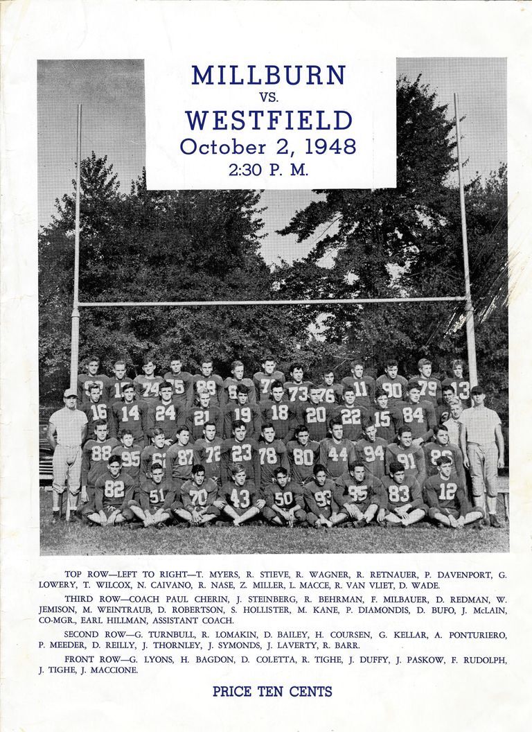          Football: Millburn High School vs. Westfield Program, 1948 picture number 1
   
