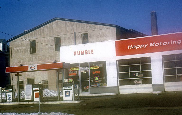          Humble Gas Station and Rimback's Storage, c. 1960 picture number 1
   