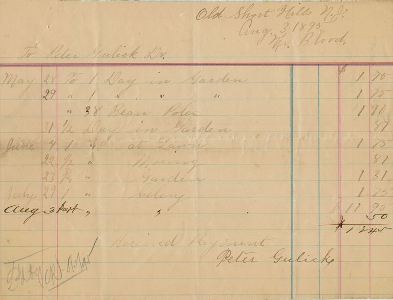          Blood: Gulick Gardening Receipt, 1895 picture number 1
   