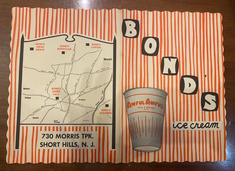          Bond's Ice Cream: Restaurant Placemat picture number 1
   