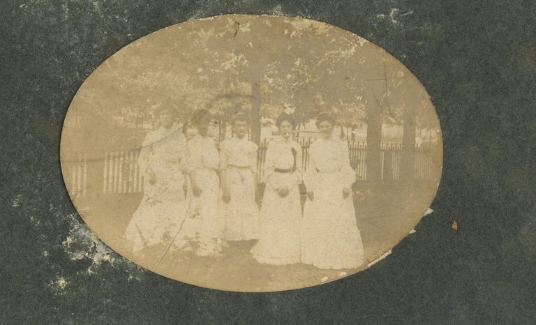          Bosworth: Unidentified Women in Fenced in Yard, c. 1900 picture number 1
   