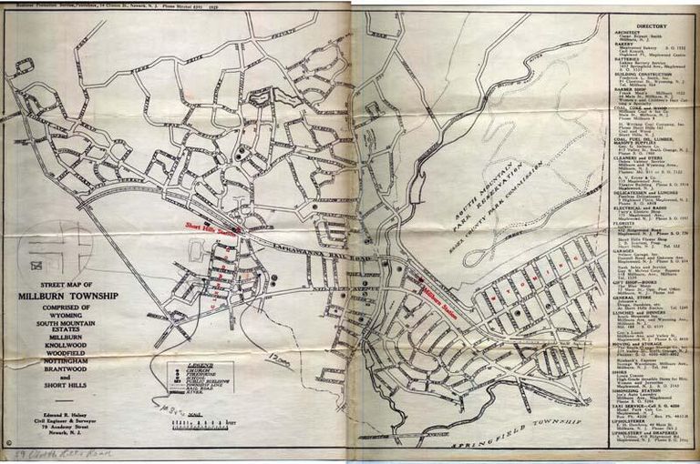          Map: Street Map of Millburn Township, 1929 picture number 1
   