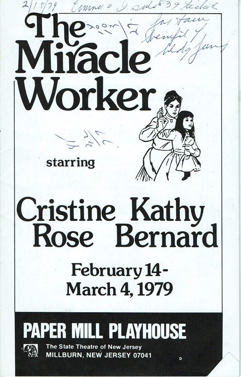          Paper Mill Playhouse Program: Miracle Worker, 1979 picture number 1
   