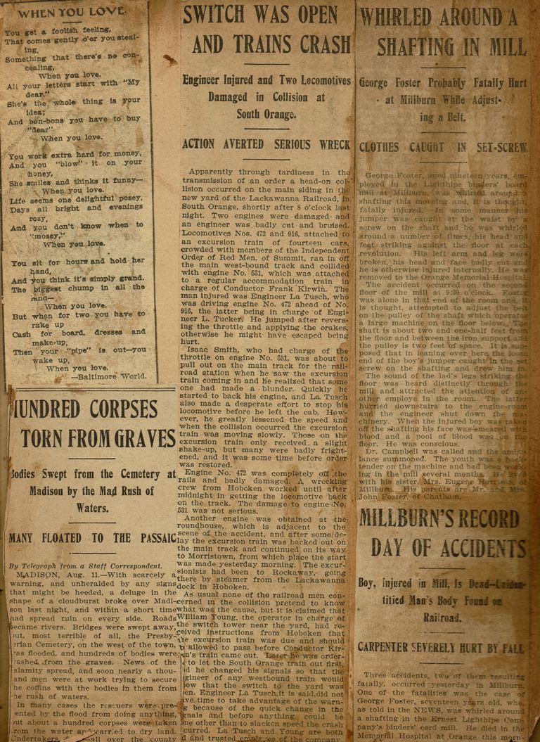          Flanagan Scrapbook: Train Crash, Mill Accident, Flood, page 31 picture number 1
   