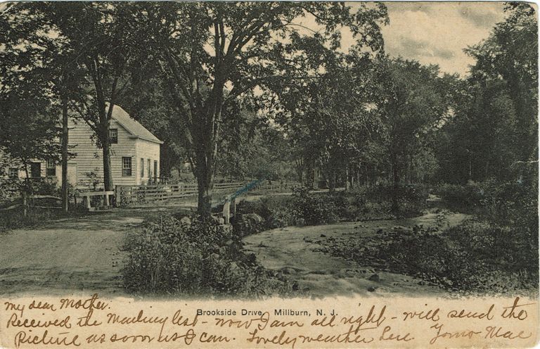          Brookside Drive: Brookside Drive with House, Millburn, 1909 picture number 1
   