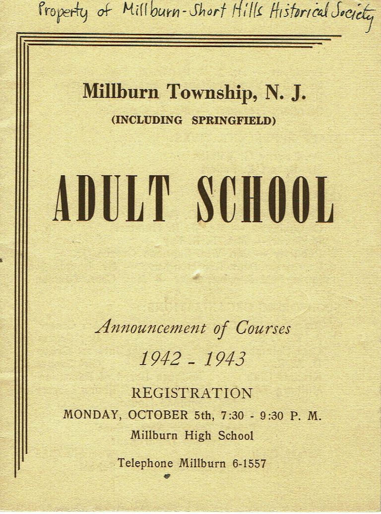          Millburn Township Adult School Course Catalog 1942-3 picture number 1
   