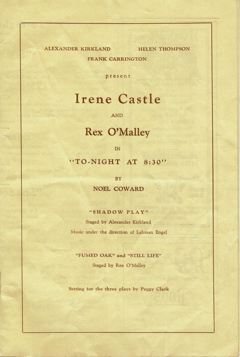          Paper Mill Playhouse Program: To-Night at 8:30, Paper Mill Playhouse with Irene Castle & Rex O'Malley, 1939 picture number 1
   