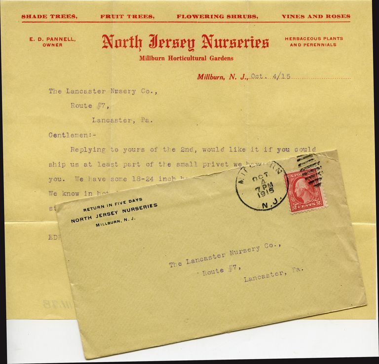          North Jersey Nurseries Correspondence, 1915 picture number 1
   