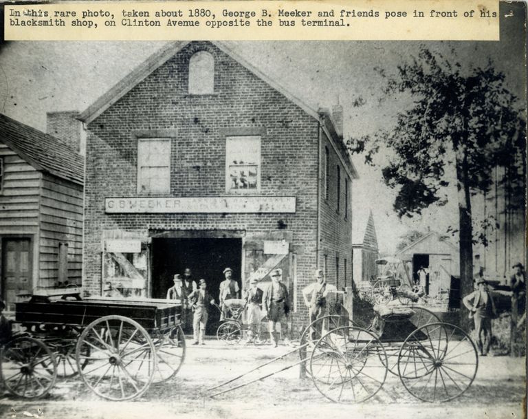          Meeker: George B. Meeker in Front of Blacksmith Shop, c. 1880 picture number 1
   