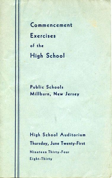          Millburn High School Commencement Program, 1934 picture number 1
   
