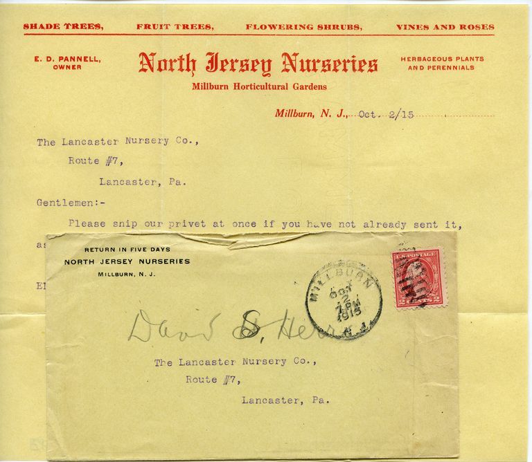          North Jersey Nurseries Correspondence, 1915 picture number 1
   