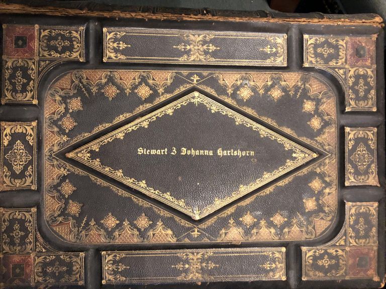          Leather bound gilt, hand-tooled and personalized illustrated copy of Brown's Self-Interpreting Bible.
   