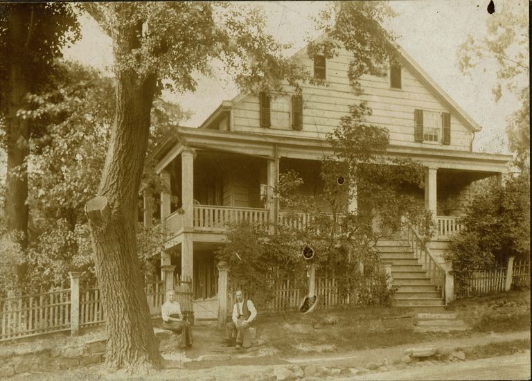          Brison: Brison Home with Edwin Marsh Brison and Julia Marsh sitting out front picture number 1
   