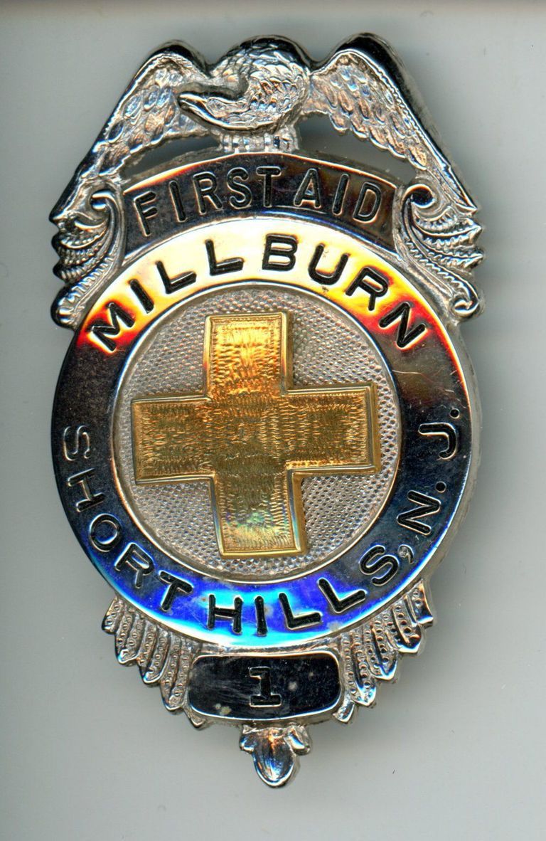          First Aid: Millburn-Short Hills Volunteer First Aid Squad Pins, 1960s picture number 1
   