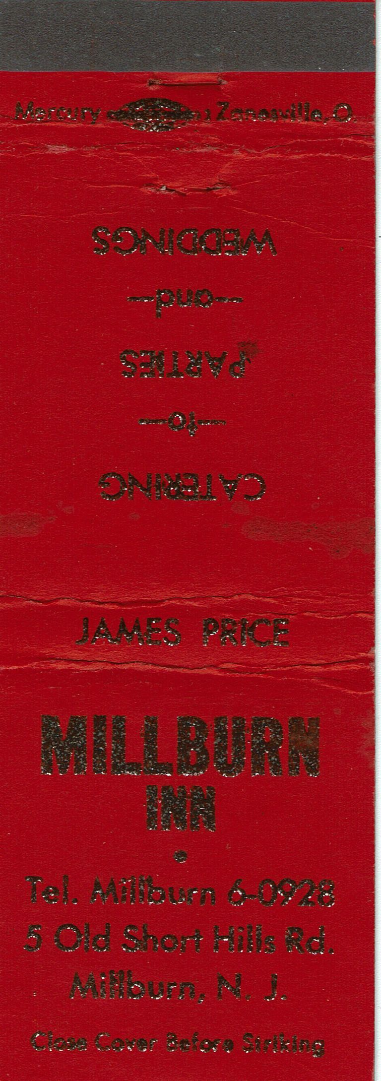          Millburn Inn Matchbook Cover picture number 1
   