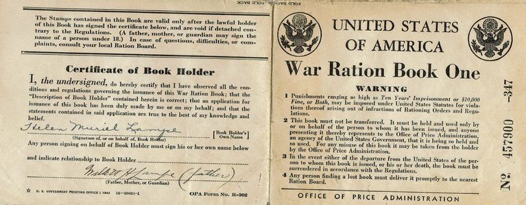          Lampe: Helen Lampe War Ration Book, 1942 picture number 1
   