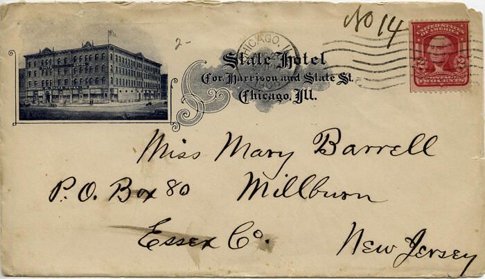          Barrell: Miss Mary Barrell Cancelled envelope. 1906 picture number 1
   