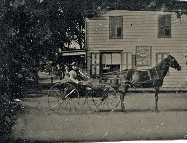         Ellis: Horse and Carriage Tintype, Ellis Family Photo Album picture number 1
   