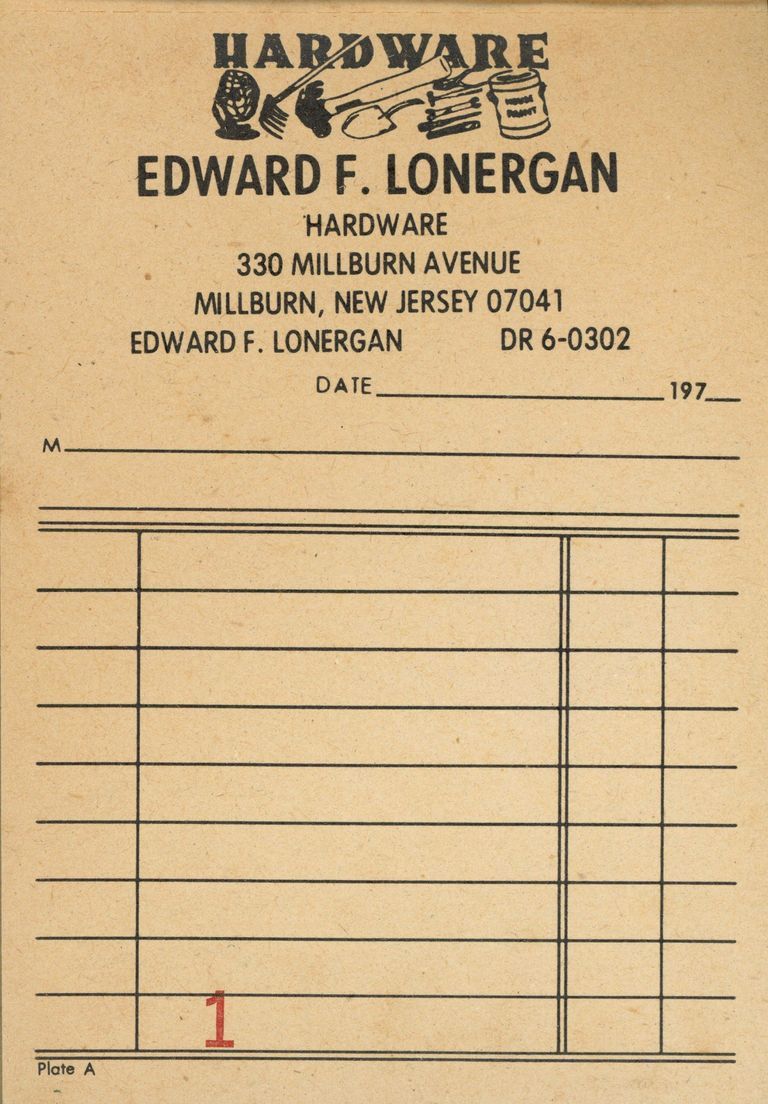          Lonergan: Edward F. Lonergan Hardware Receipt Booklet picture number 1
   