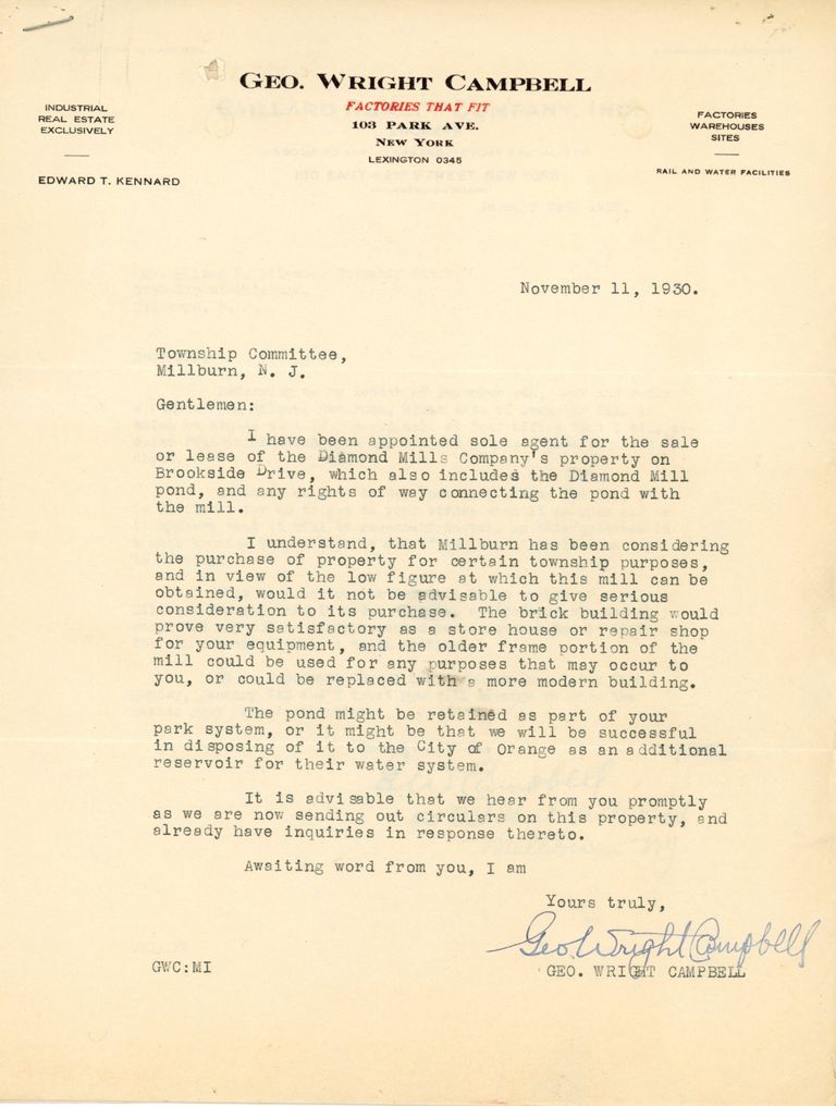          Diamond Paper Mill: Paper Mill Property Documents, 1928-30 picture number 1
   