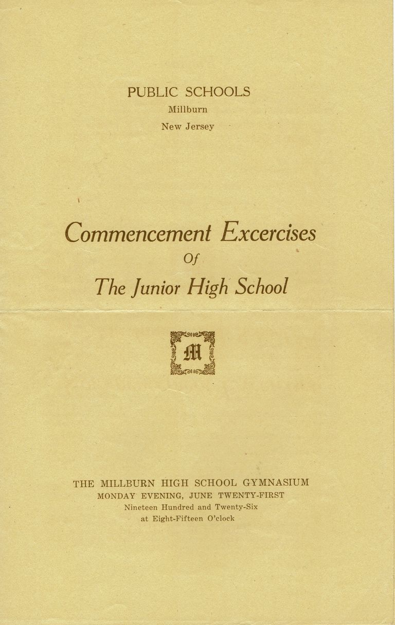          Millburn Junior High School Commencement, 1926 picture number 1
   