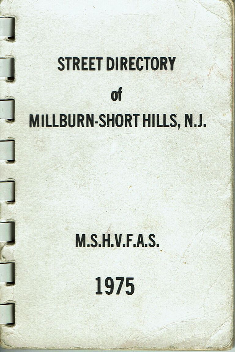          First Aid Squad: Street Directory of Millburn-Short Hills for First Aid Squad, 1975 picture number 1
   