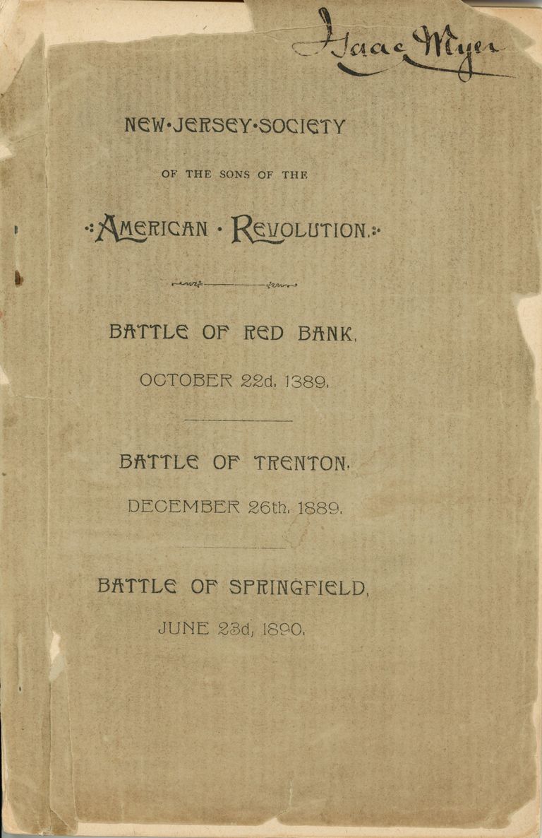          Battle of Springfield: Proceedings of NJ Revolutionary War Battle Ceremonies, 1889-1890 picture number 1
   