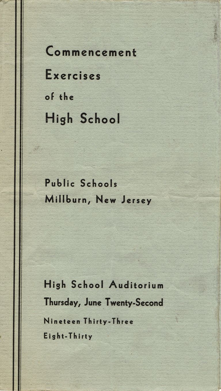          Millburn High School Commencement Exercises Program, 1933 picture number 1
   