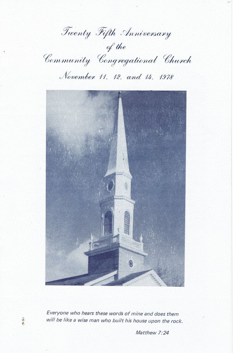          Community Congregational Church: Twenty Fifth Anniversary Program, 1978 picture number 1
   