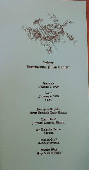          Millburn Middle School Winter Instrumental Music Concert Program: February 4, 1999 picture number 1
   