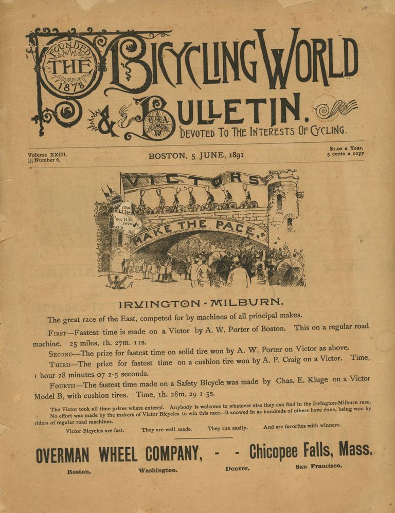          Irvington-Millburn Road Race: Bicycling World Bulletin, 1891 picture number 1
   