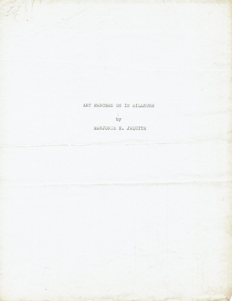          Millburn Art Center: Art Marches on in Millburn, 1941 picture number 1
   